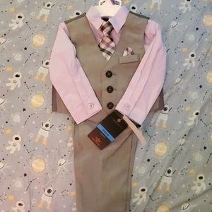 Formal suit with vest, button down & tie